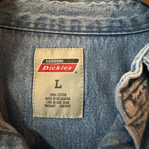 Dickies Light Blue Denim Shirt - Picture 2 of 5